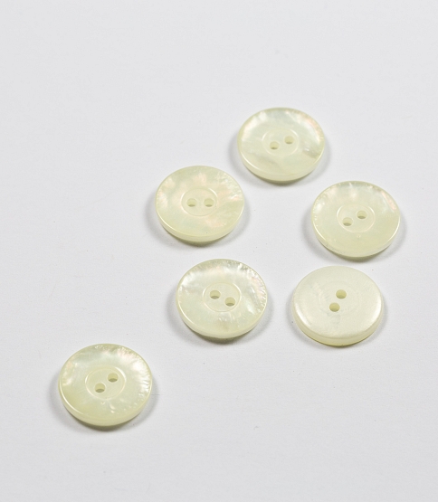 2 Hole Pearl Finish Button Size 32L x5 White